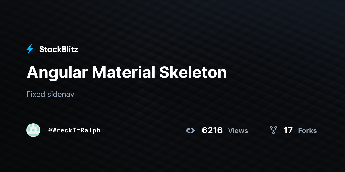 Angular Material Skeleton - StackBlitz