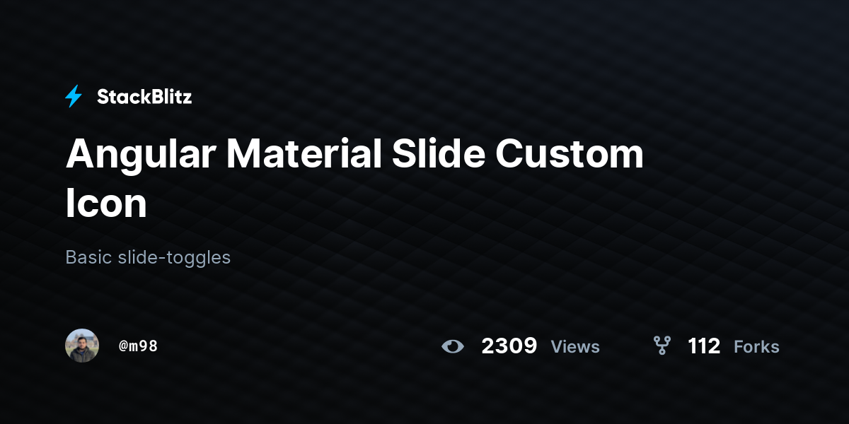 Angular Material Slide Custom Icon - StackBlitz