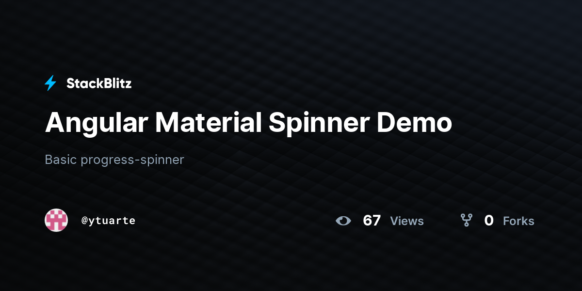 Angular Material Spinner Demo Stackblitz