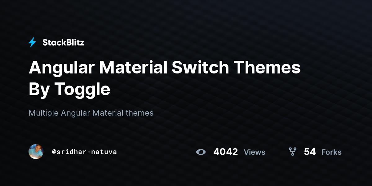 Angular Material Switch Themes By Toggle - StackBlitz