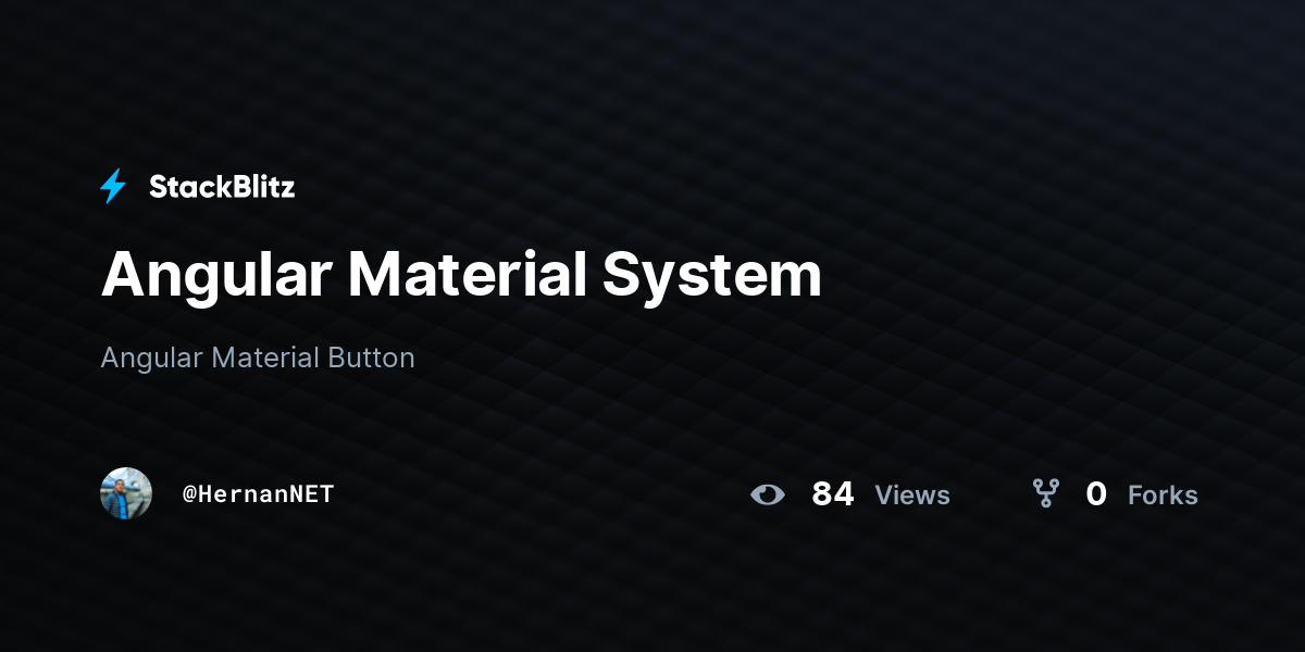 Angular Material System - StackBlitz
