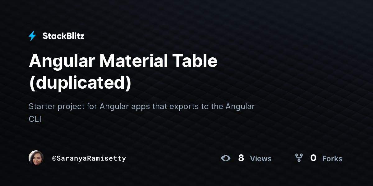 Angular Material Table (duplicated) - StackBlitz