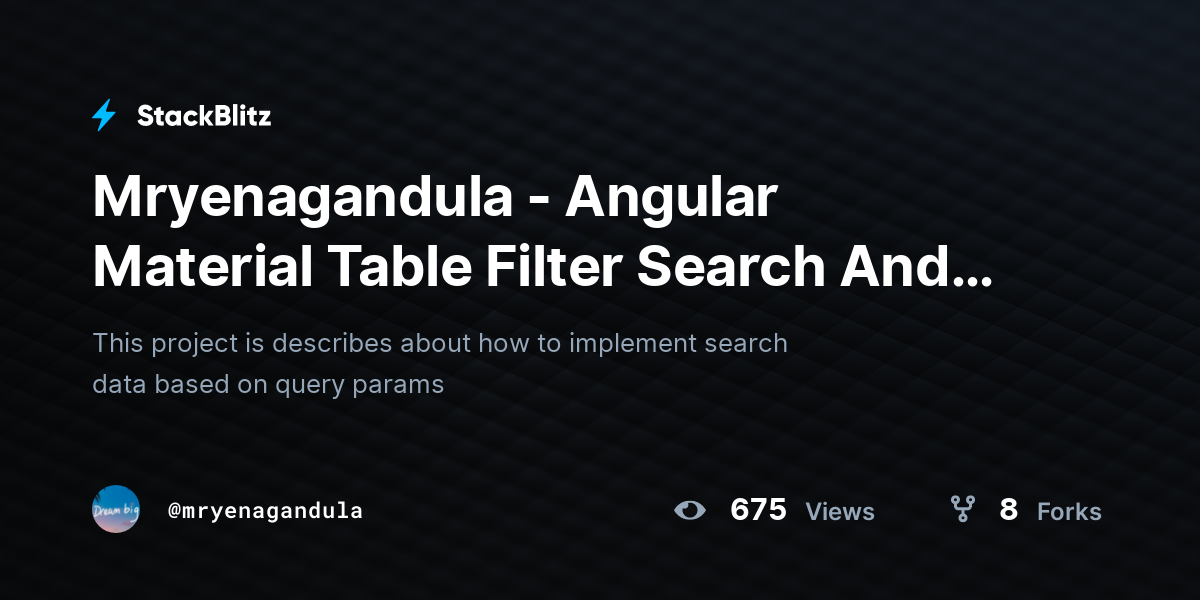 Mryenagandula - Angular Material Table Filter Search And Query Params ...