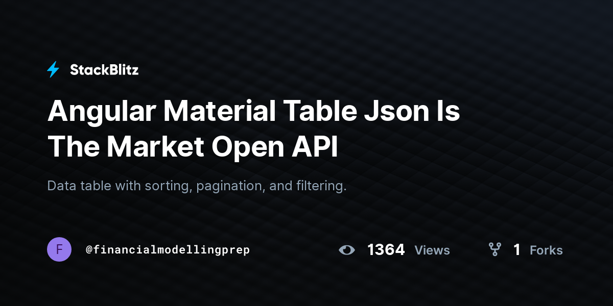Angular Material Table Json Is The Market Open API - StackBlitz