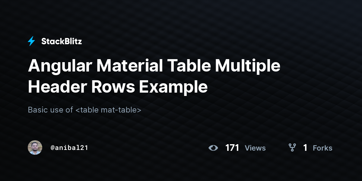 angular-material-table-multiple-header-rows-example-stackblitz