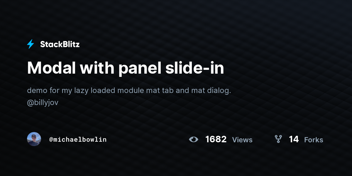 Modal with panel slide-in - StackBlitz