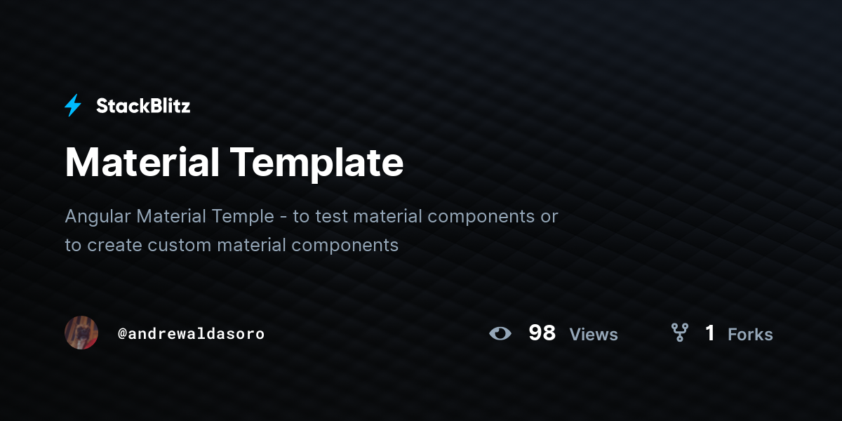 Material Template - StackBlitz