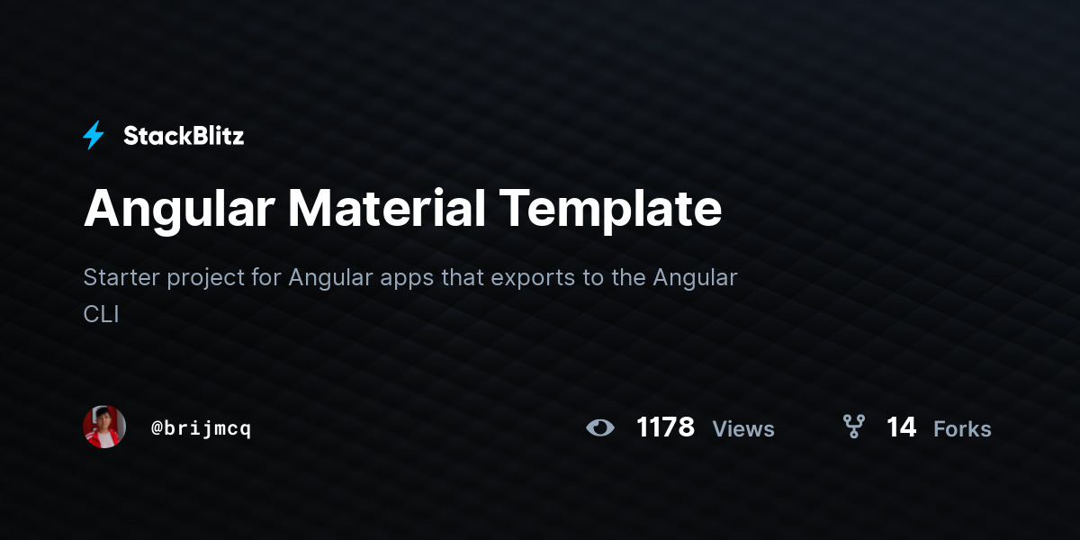 Angular Material Template - StackBlitz