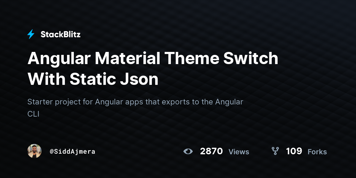 Angular Material Theme Switch With Static Json - StackBlitz