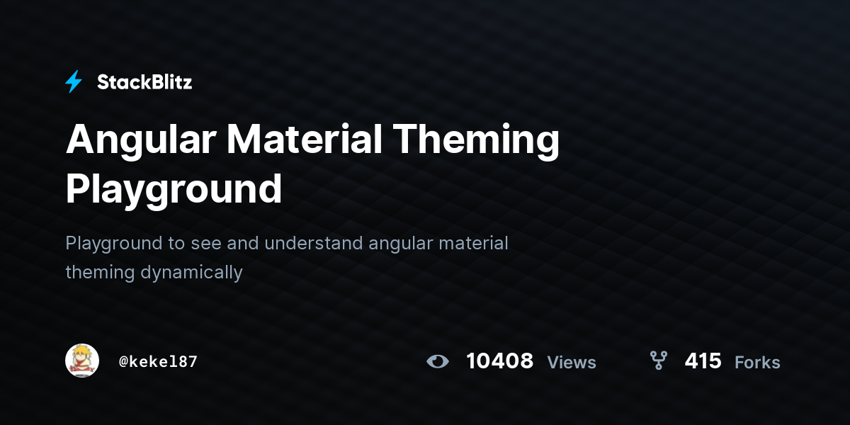 Angular Material Theming Playground - StackBlitz