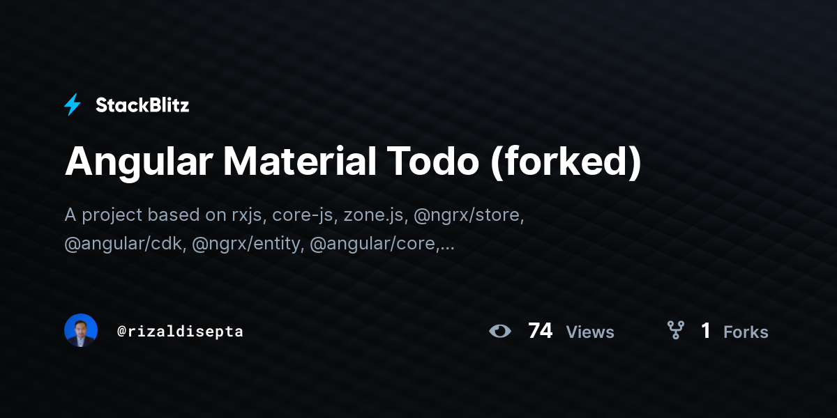 Angular Material Todo (forked) - StackBlitz