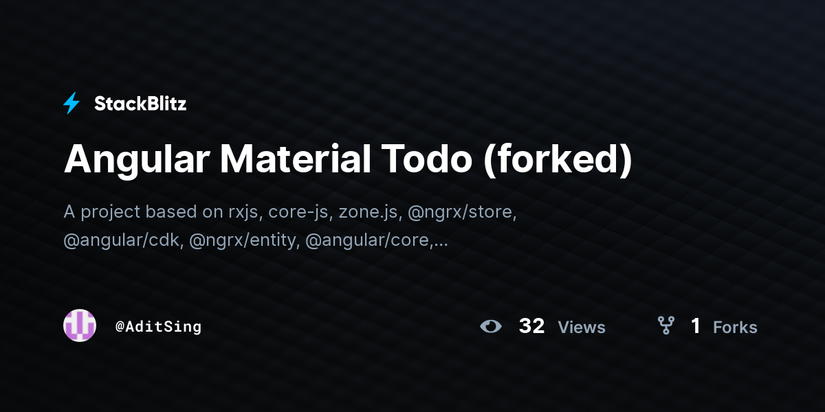 Angular Material Todo (forked) - StackBlitz