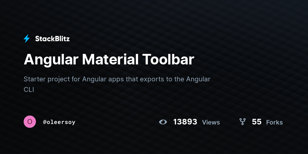 Angular Material Toolbar - StackBlitz