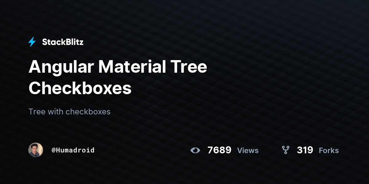 Angular Material Tree Checkboxes - StackBlitz