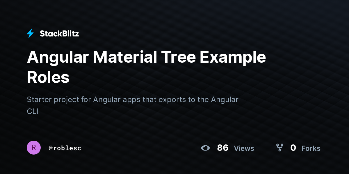 Angular Material Tree Example Roles - StackBlitz
