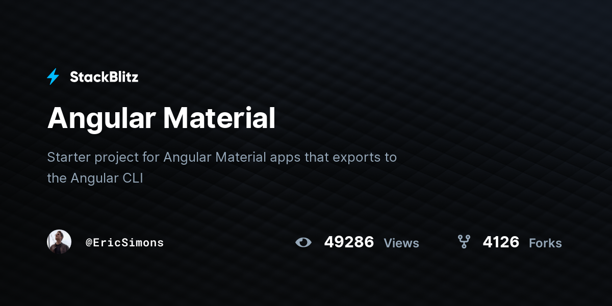Angular Material - StackBlitz