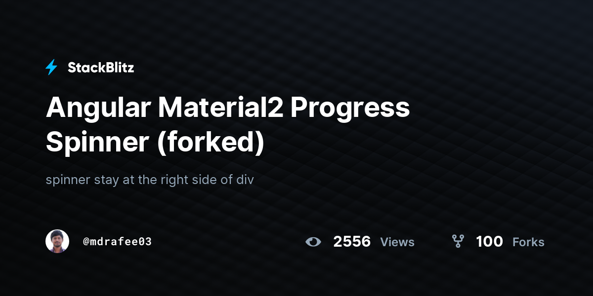 Angular Material2 Progress Spinner (forked) - StackBlitz