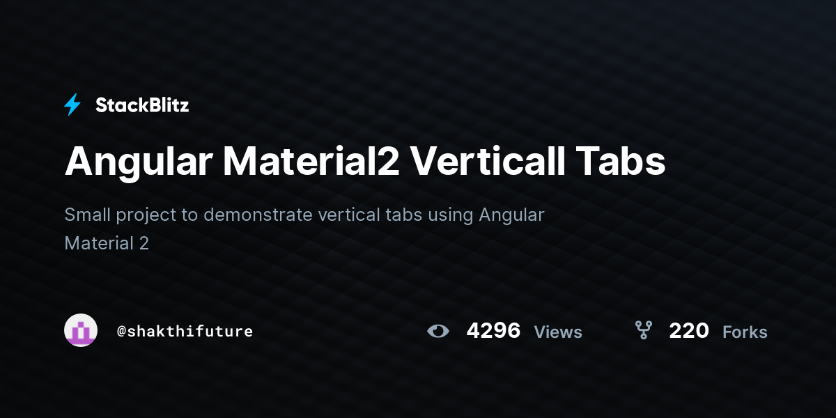 Angular Material2 Verticall Tabs - StackBlitz