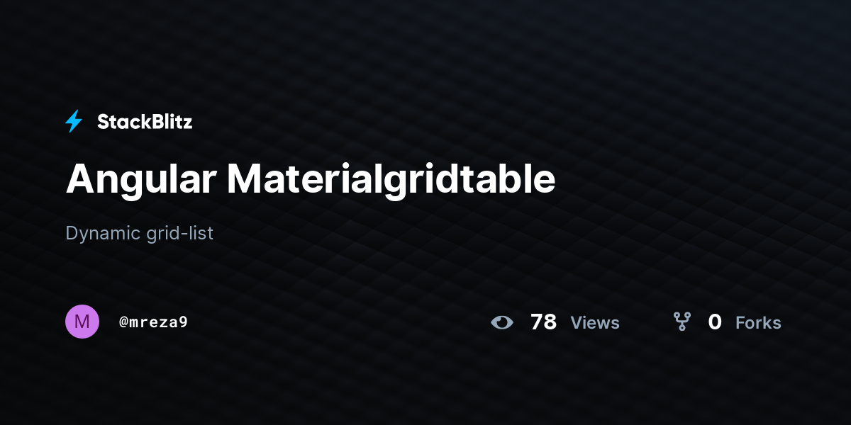 Angular Materialgridtable - StackBlitz