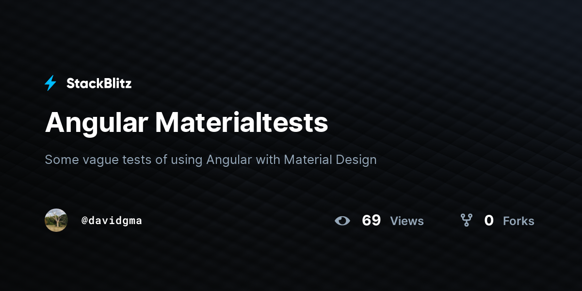 Angular Materialtests - StackBlitz