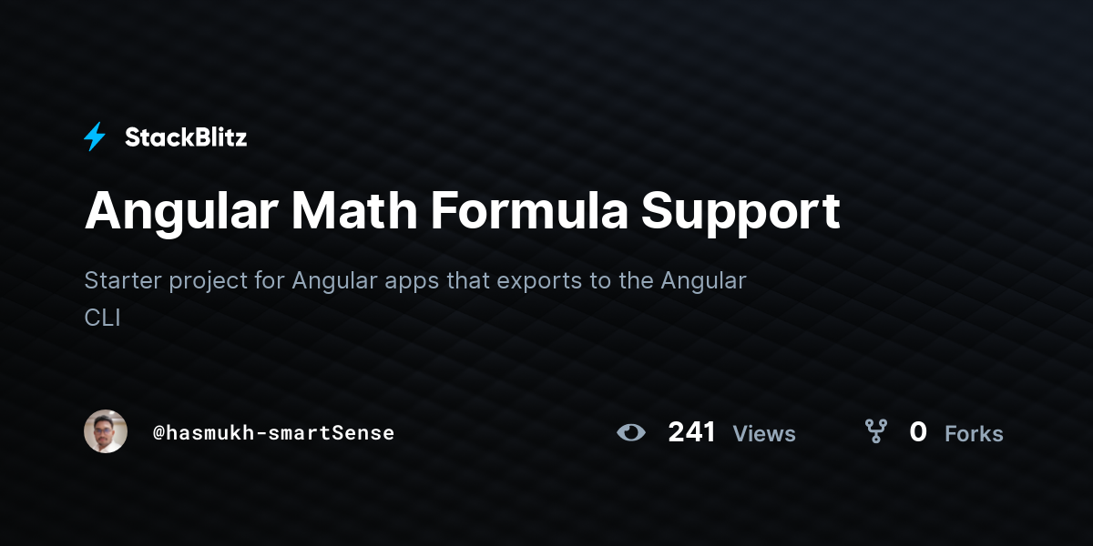 Angular Math Formula Support - StackBlitz