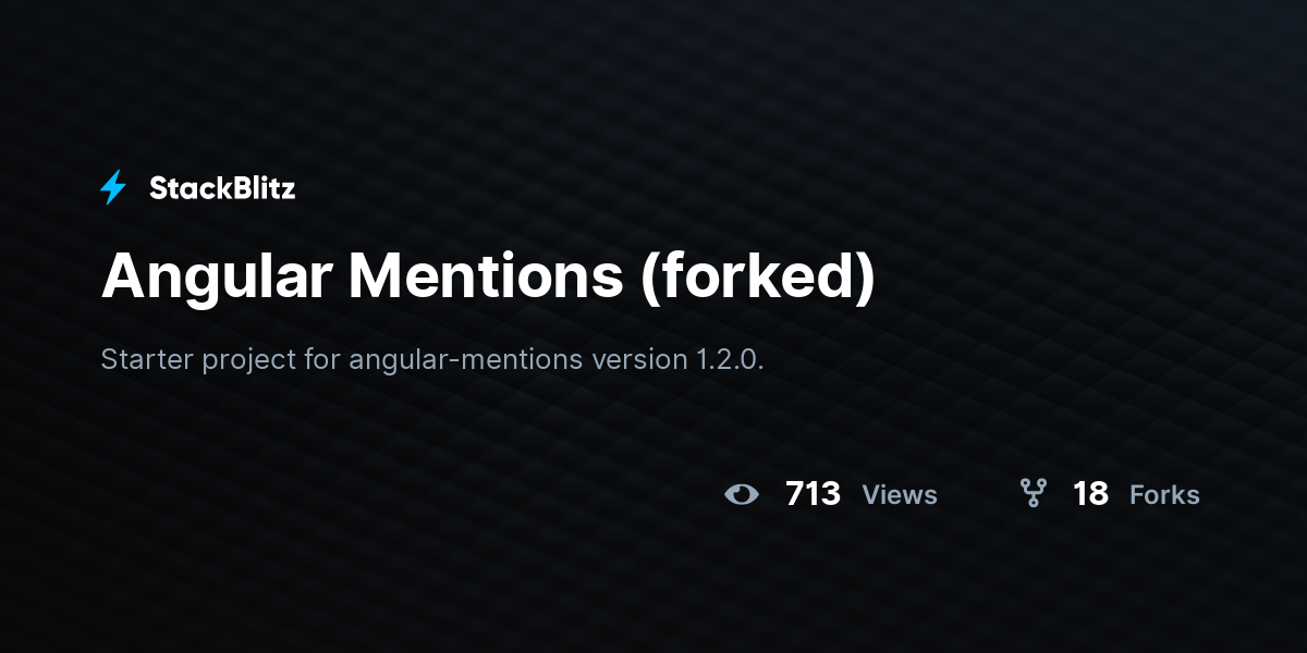 Angular Mentions (forked) - StackBlitz