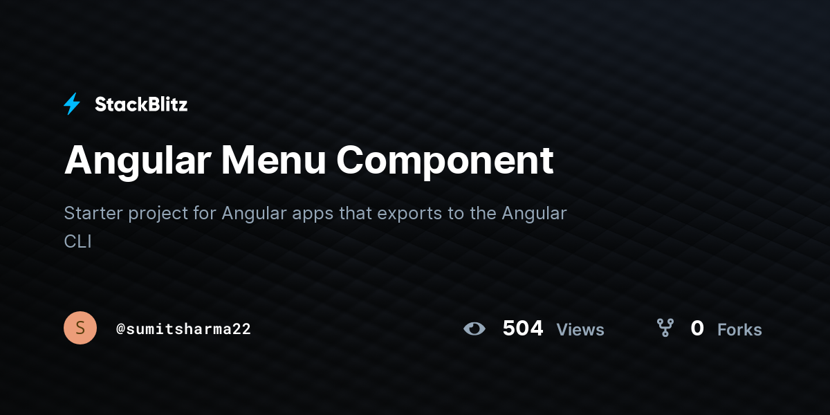 Angular Menu Component - StackBlitz