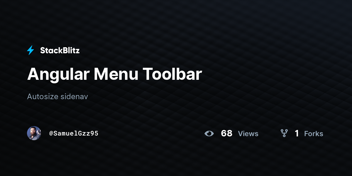 Angular Menu Toolbar StackBlitz