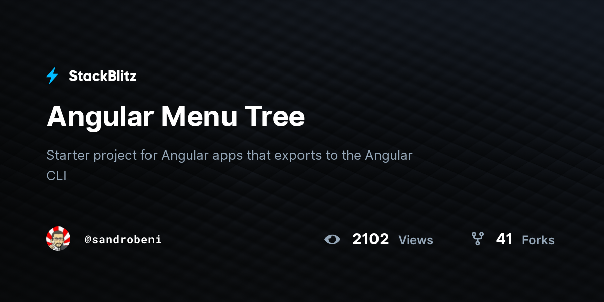 Angular Menu Tree - StackBlitz