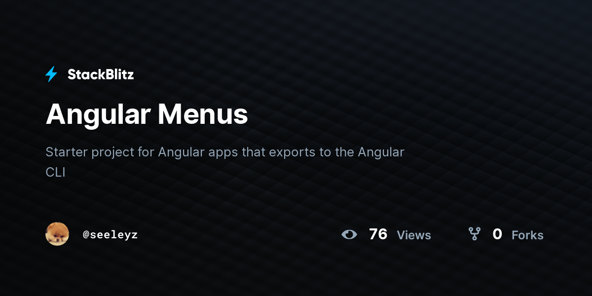 Angular Menus - StackBlitz