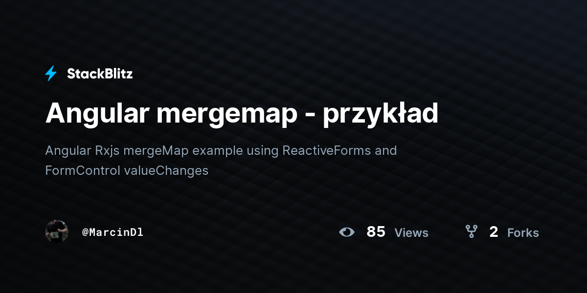 Angular mergemap - przykład - StackBlitz