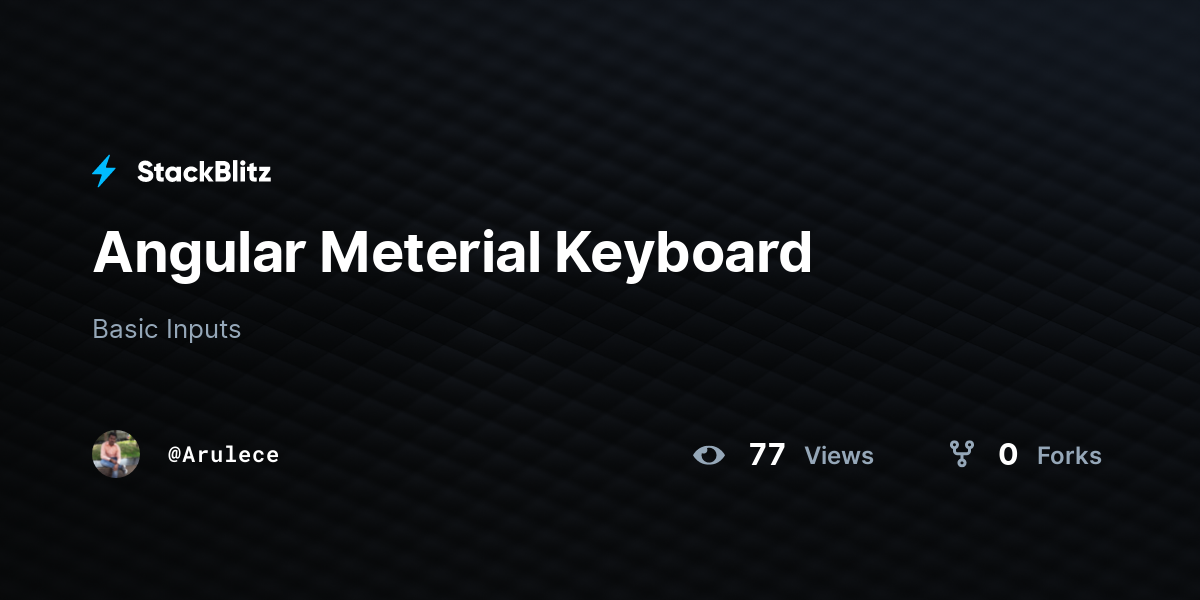 Angular Meterial Keyboard - StackBlitz