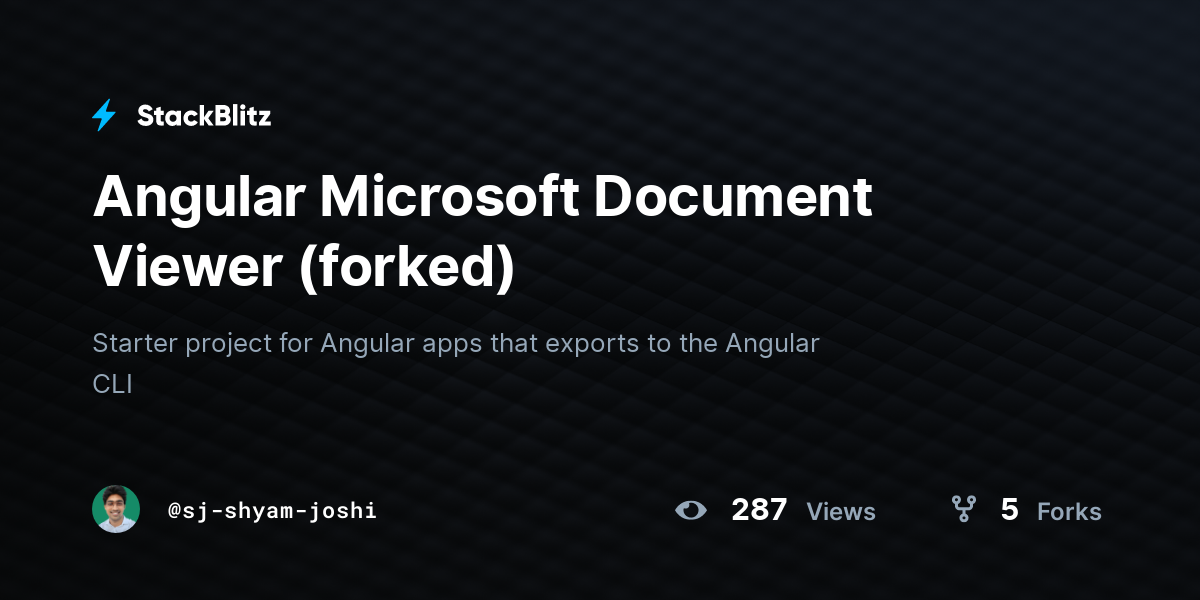 Angular Microsoft Document Viewer (forked) - StackBlitz