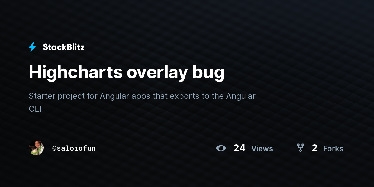 Highcharts overlay bug - StackBlitz