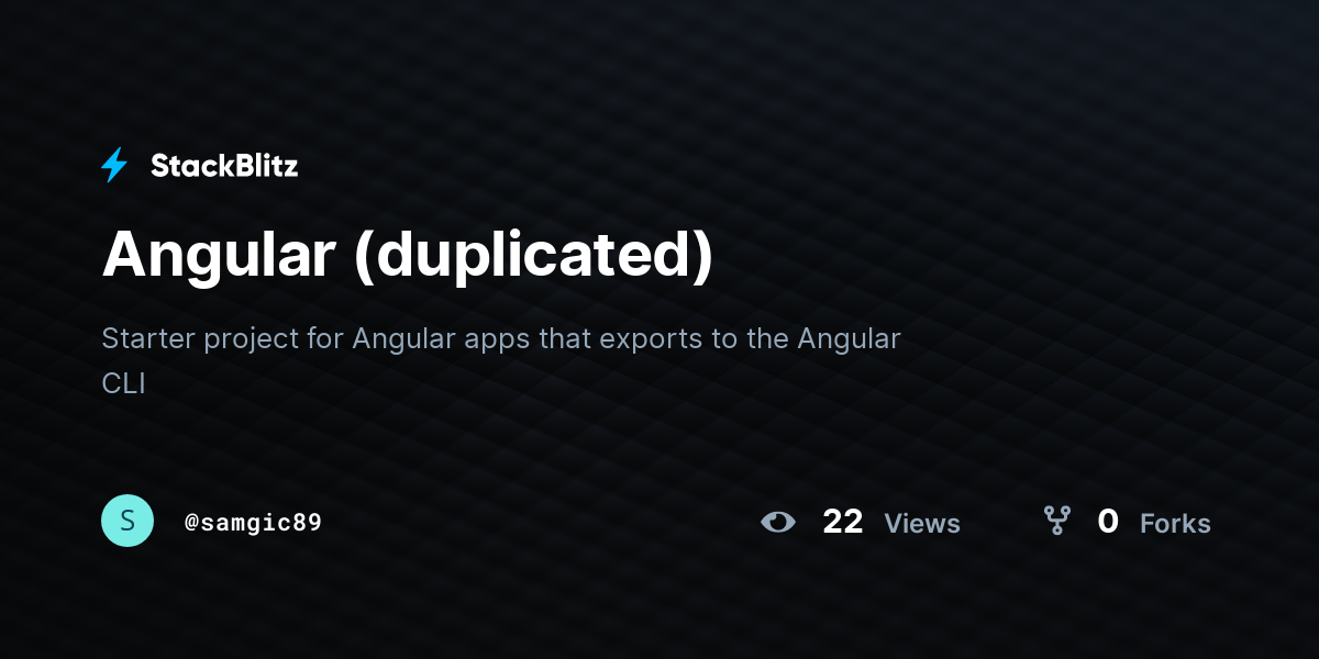 Angular (duplicated) - StackBlitz
