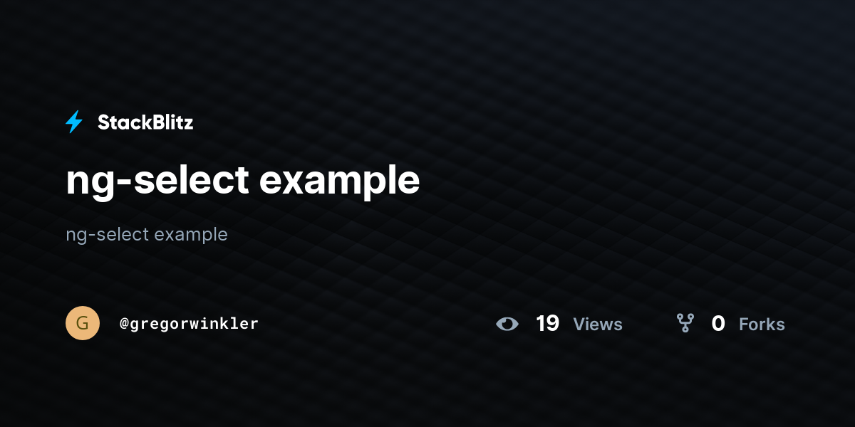 ng-select example - StackBlitz
