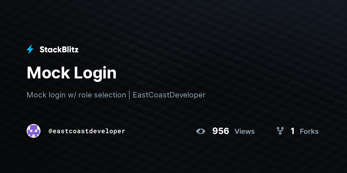 Mock Login - StackBlitz