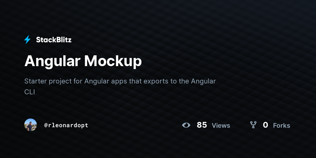 Angular Mockup - StackBlitz