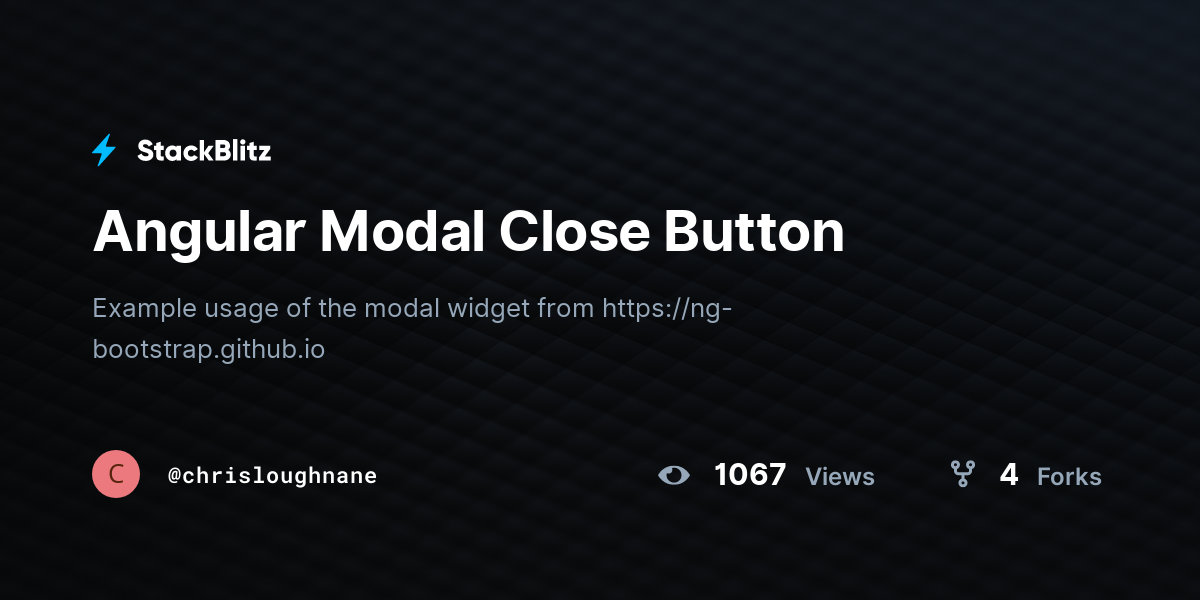 Angular Modal Close Button - StackBlitz