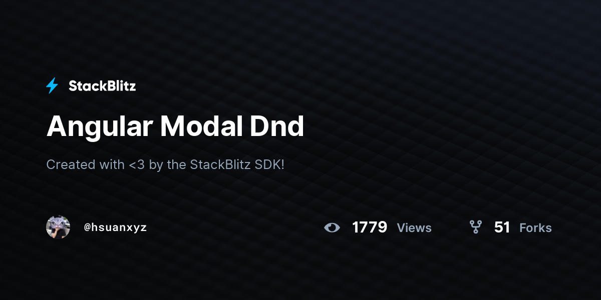 Angular Modal Dnd - StackBlitz