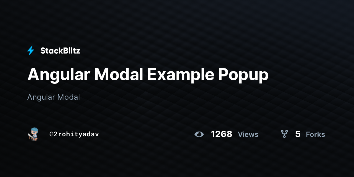 Angular Modal Accessibility Fixing aria-hidden Blocked Errors - Angular Modal Example Popup - StackBlitz