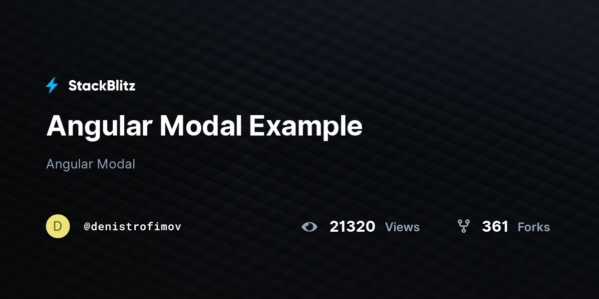 Angular Modal Example - StackBlitz