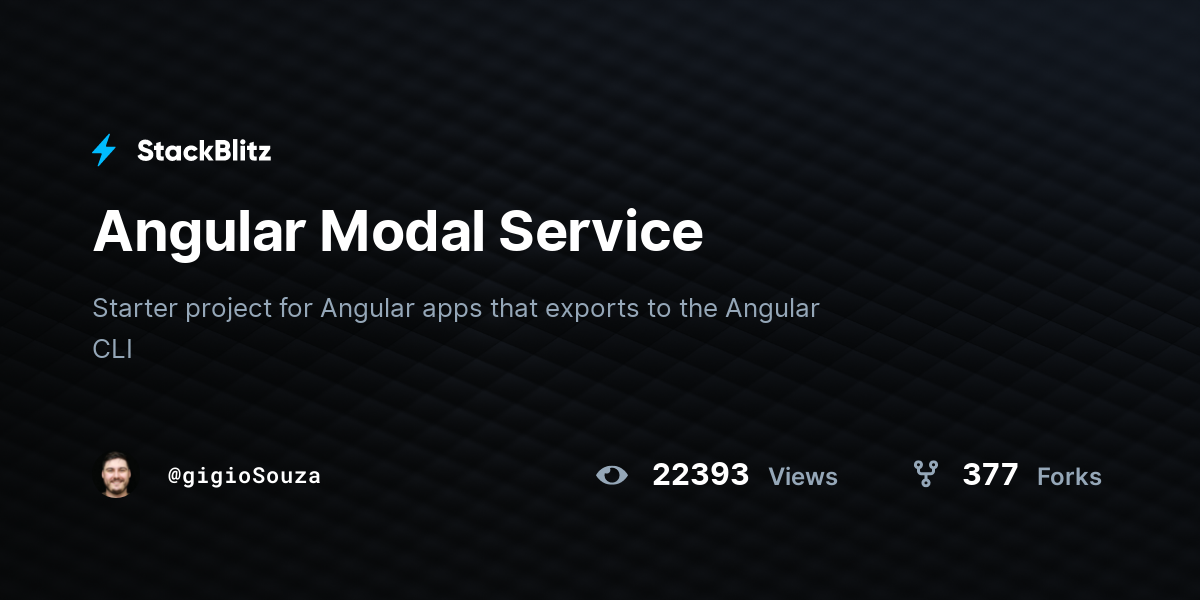 Angular Modal Service - StackBlitz