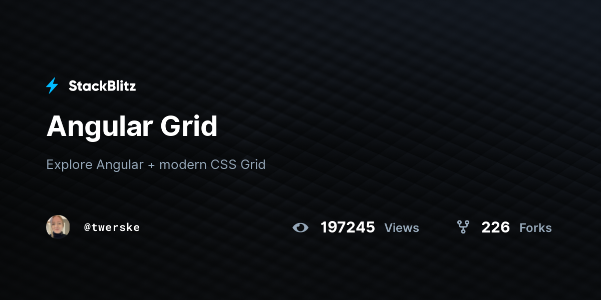 Angular Grid - StackBlitz