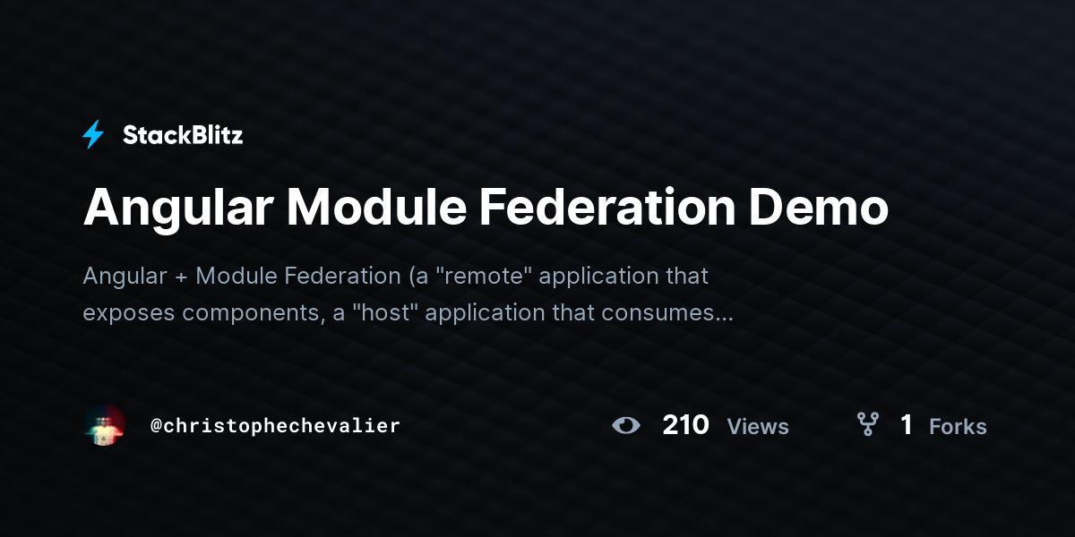 Angular Module Federation Demo - StackBlitz