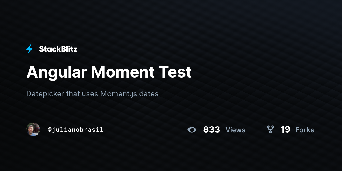 Angular Moment Test - StackBlitz