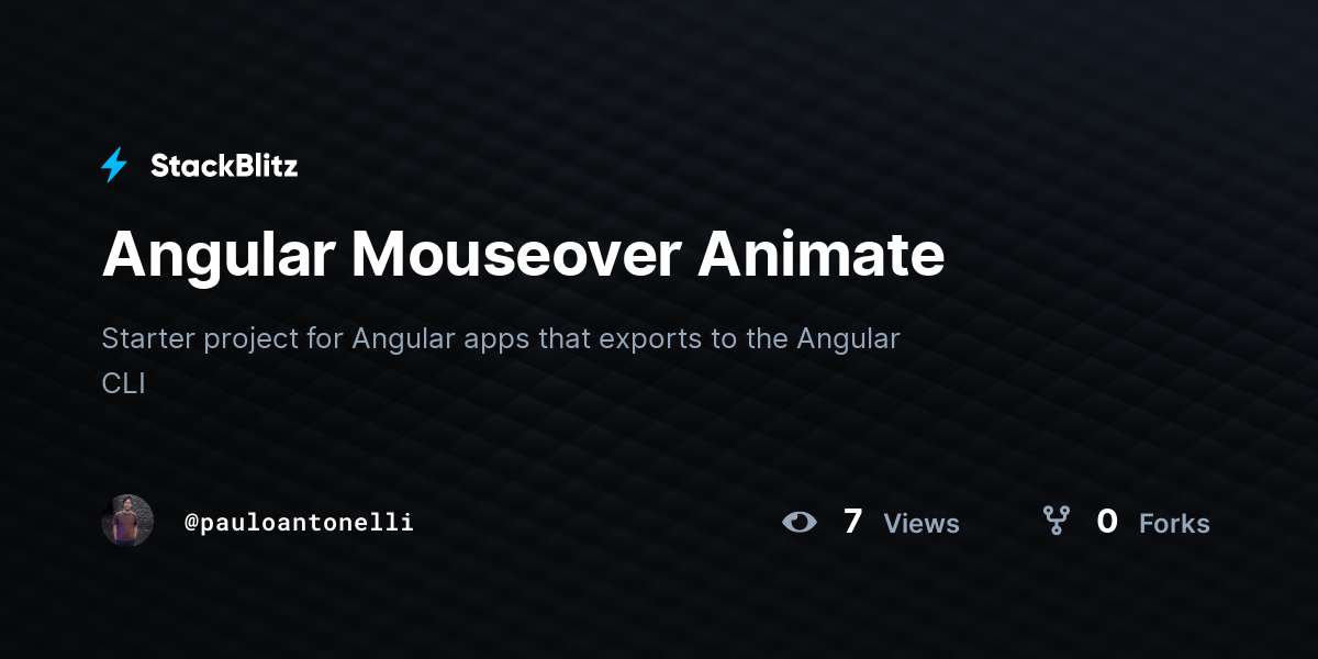 Angular Mouseover Animate - StackBlitz