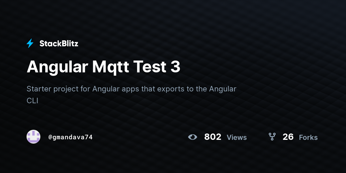 Angular Mqtt Test 3 - StackBlitz