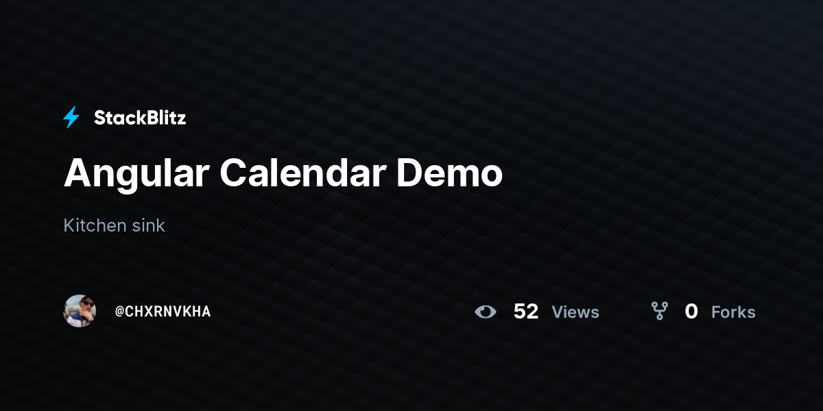 Angular calendar demo stackblitz