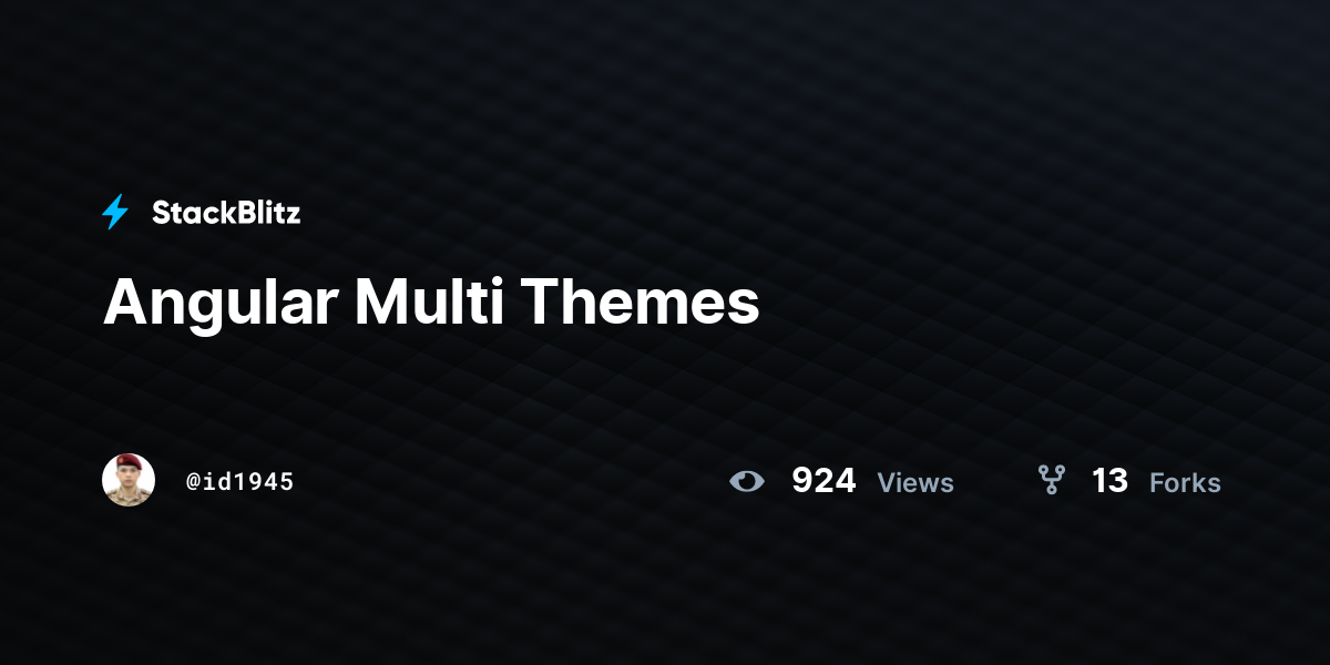 Angular Multi Themes - StackBlitz